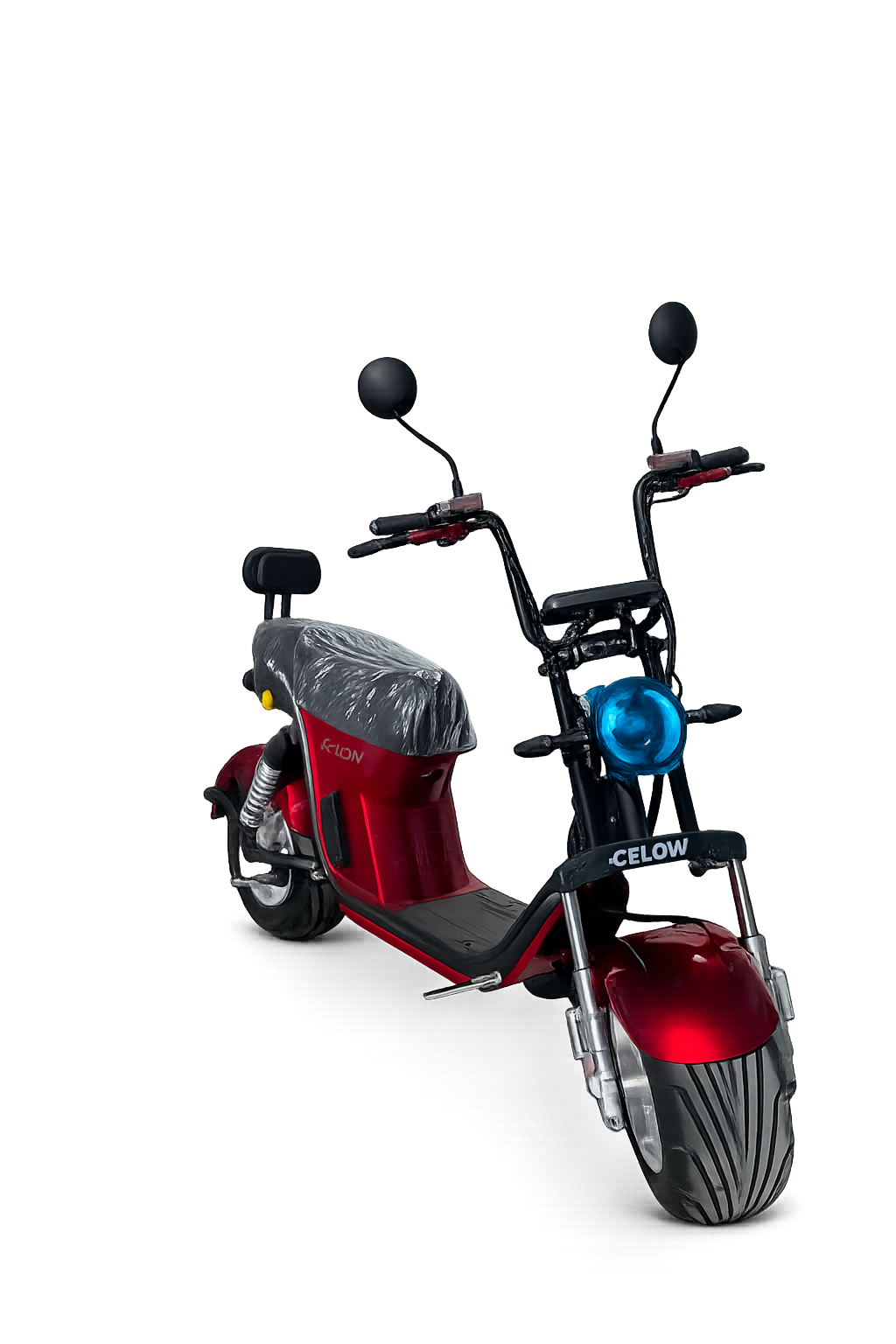 Scooter elétrica Harley Pneu Largo vermelha